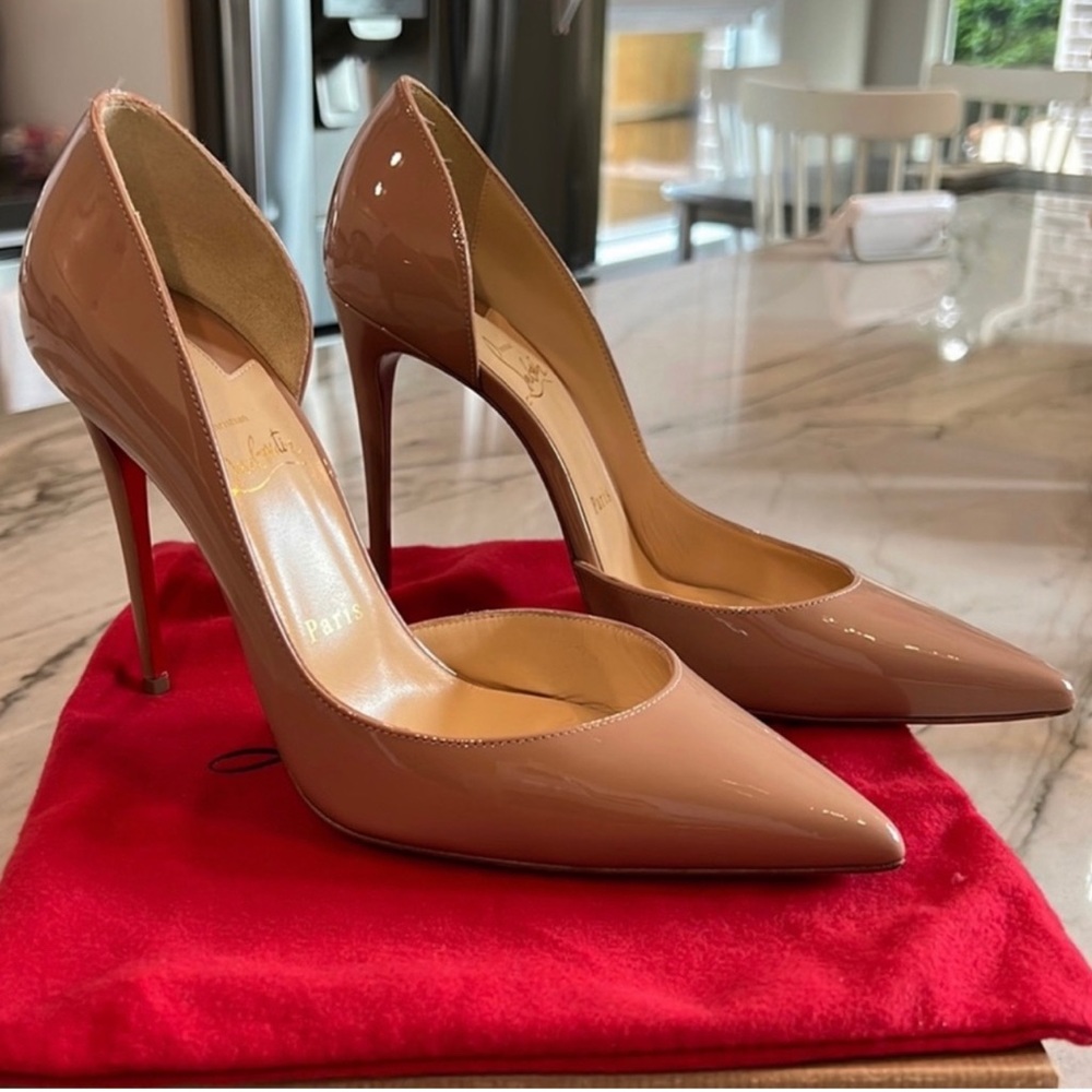 Christian Louboutin Nude Patent Leather Pumps